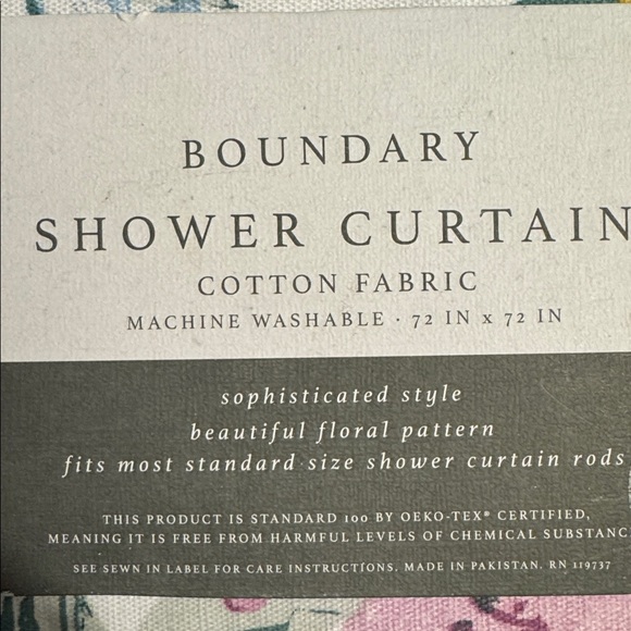 Floral Shower Curtain - Pink, Yellow, Green - Picture 2 of 4